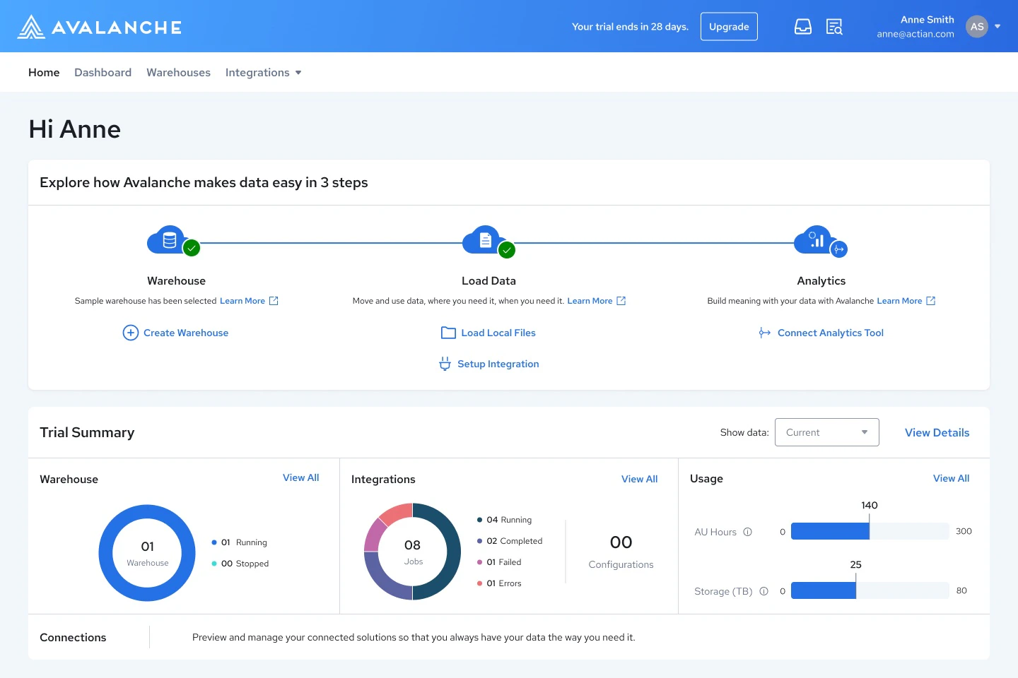 screenshot of Actian Data Platform